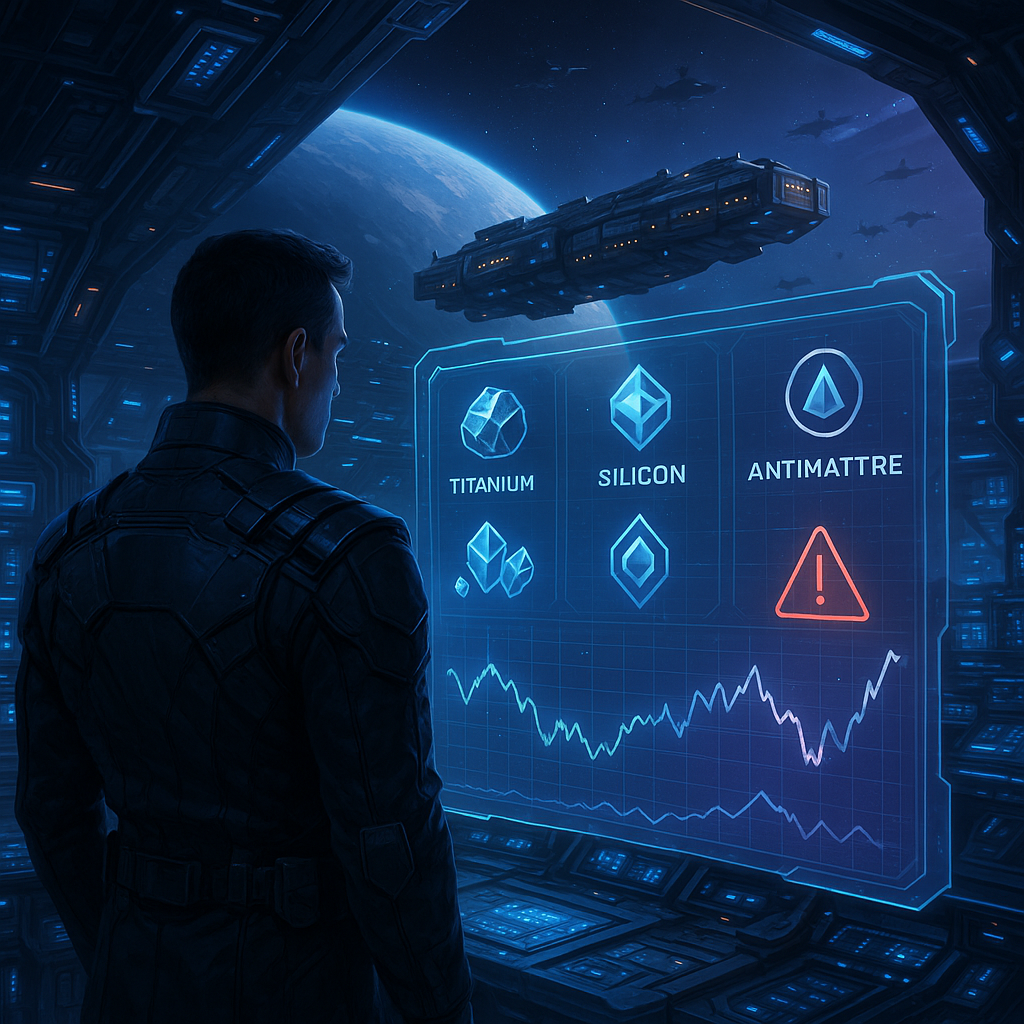 Mercado de recursos en War for Galaxy: cómo comerciar sin perder el 5% del depósito en vano