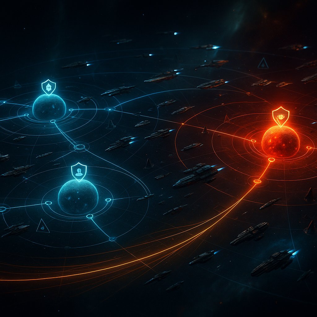 Control de sistemas y bonificación de sinergia: por qué a las Alianzas les importa capturar sistemas vecinos en War for Galaxy
