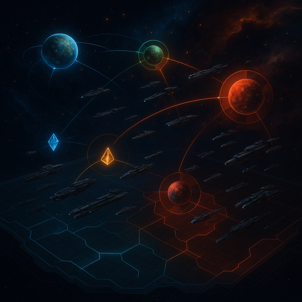 Control de sistemas y sinergia de la Alianza: cómo los territorios vecinos fortalecen el multicuenta en War for Galaxy
