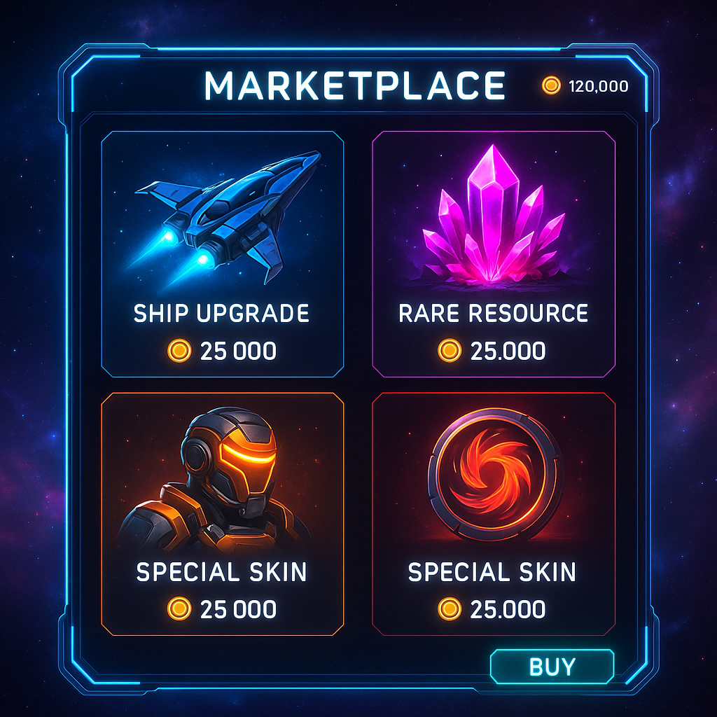 War for Galaxy: обзор магазина внутриигровых товаров