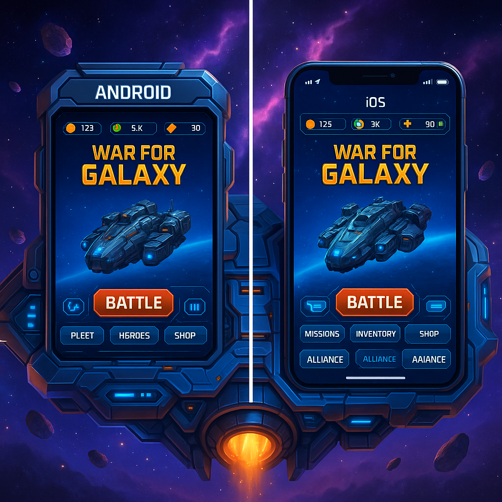 War for Galaxy: Mobile Version Review — Android vs iOS Comparison