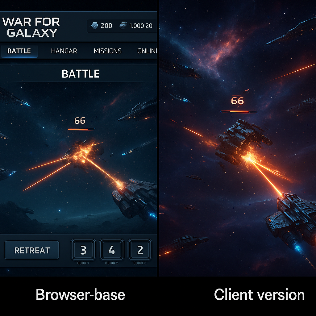 War for Galaxy: Comparison of Browser and Client Versions — Pros and Cons