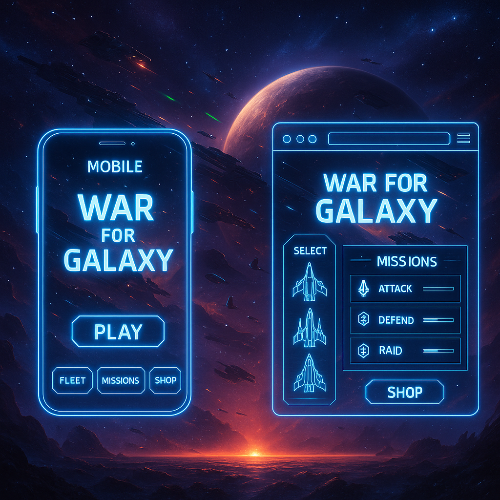War for Galaxy: сравнение мобильной и браузерной версии — интерфейс и удобство